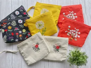 Flower Embroidered Cosmetics Bag, Collection Madeline