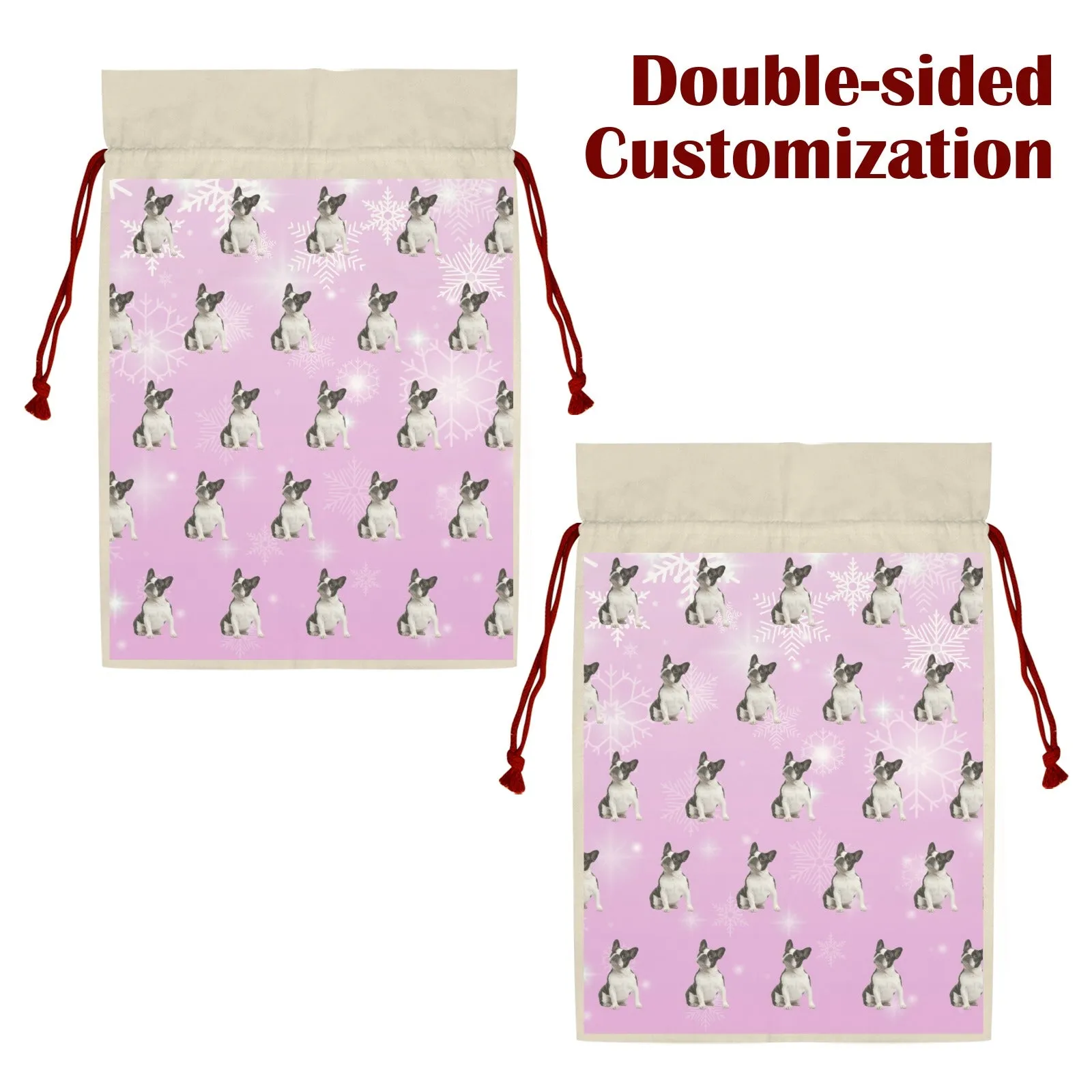 French Bulldog Holiday Drawstring Bag
