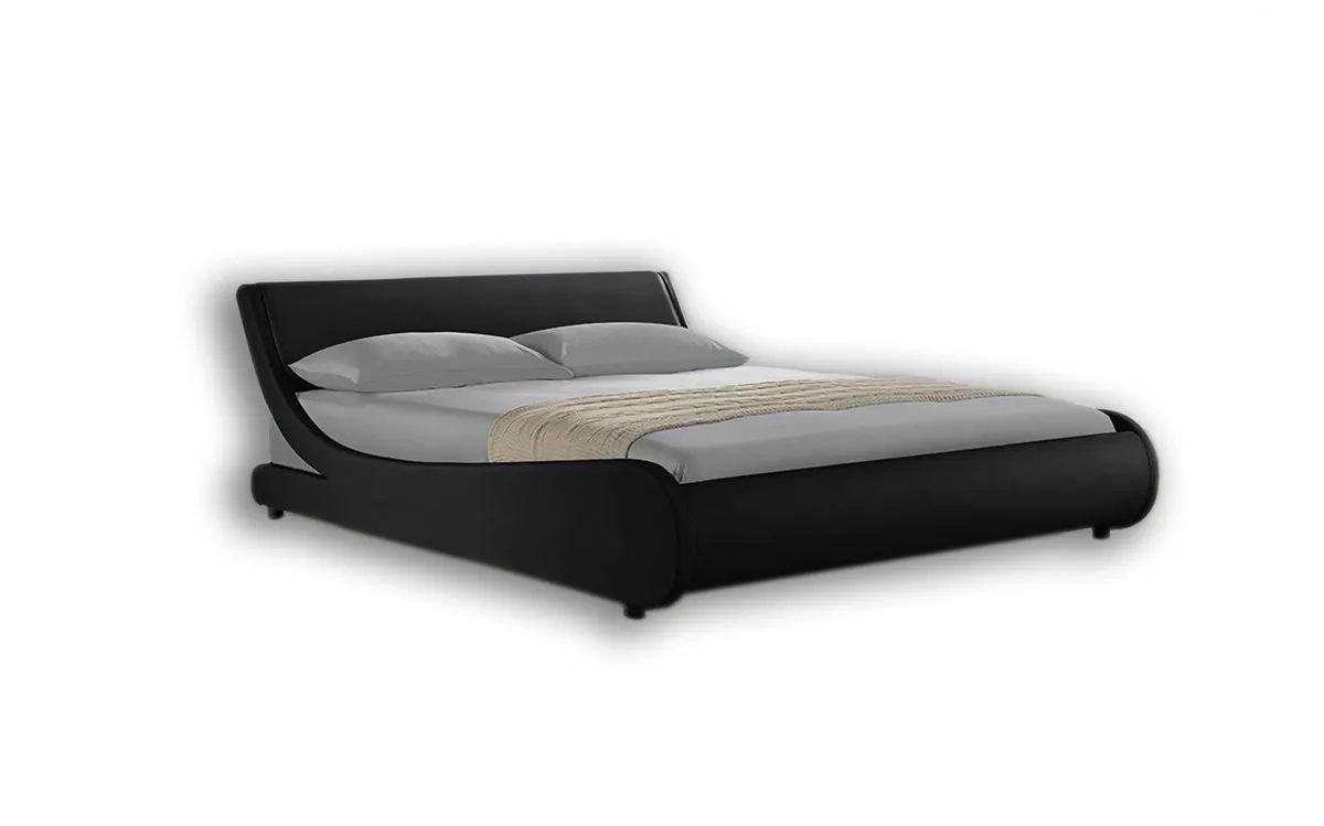 Galactic Leather Double Bed Frame, Black