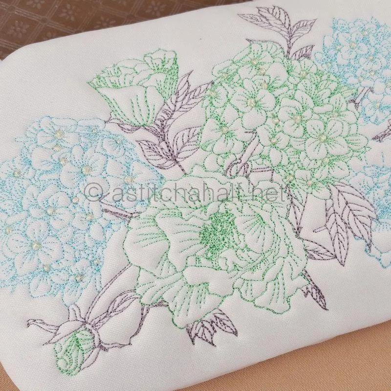 Gentle Blooming Hydrangea Zipper Purse
