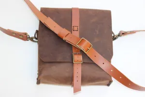 Genuine Brown Leather Crossbody Shoulder Bag