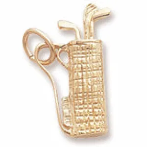 Golf Bag Charm in Yellow Gold Plated