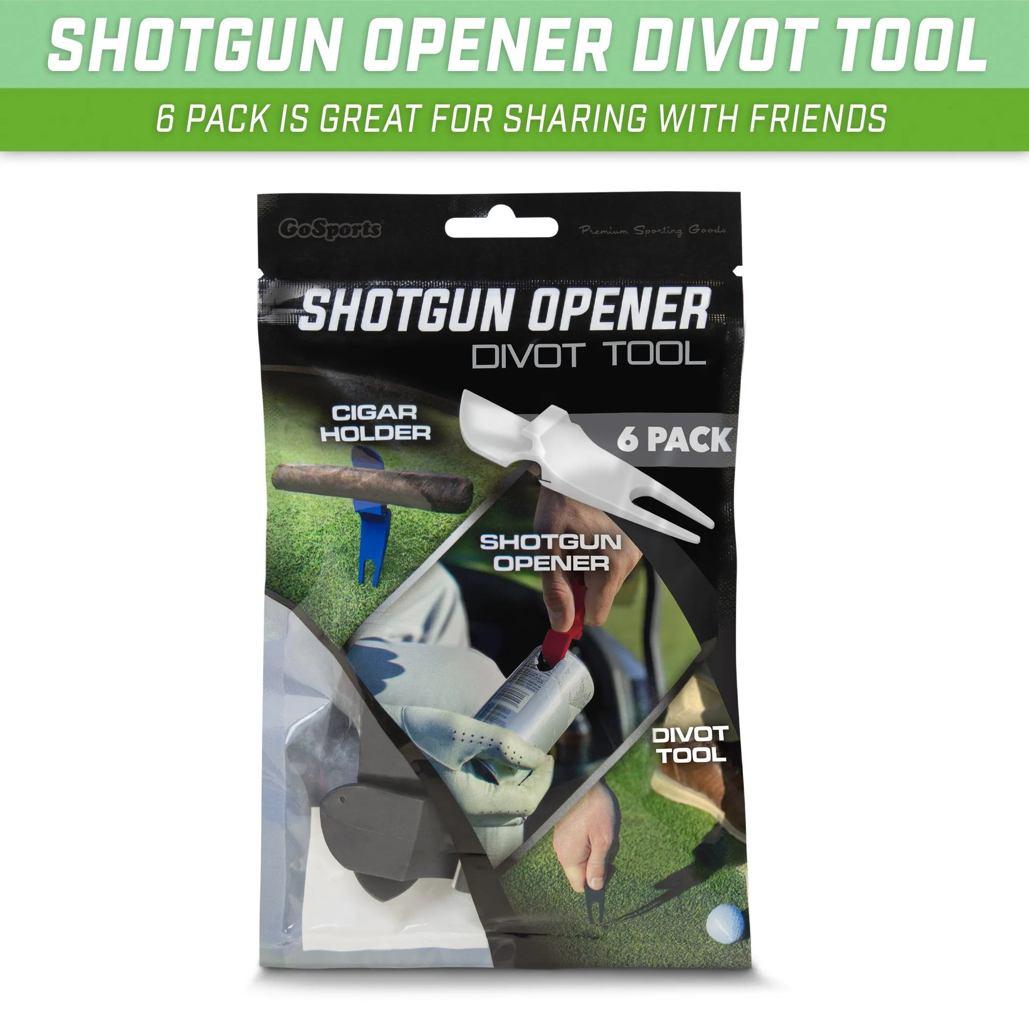 GoSports Beer Shotgun Opener/Golf Divot Tool - Gray