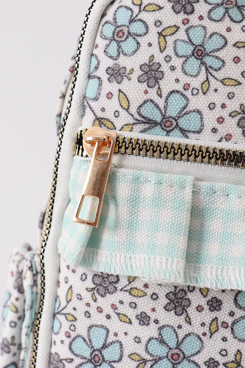 Green Floral Ruffle Lunch Bag