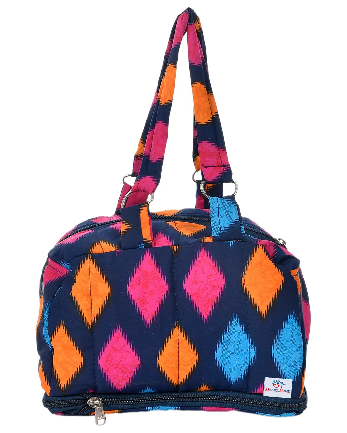 Heart Home Navajo Pattern Everday Use Women Bag for Travel: Shopping: School: Work- Pack of 2 (Blue)-50HH01150