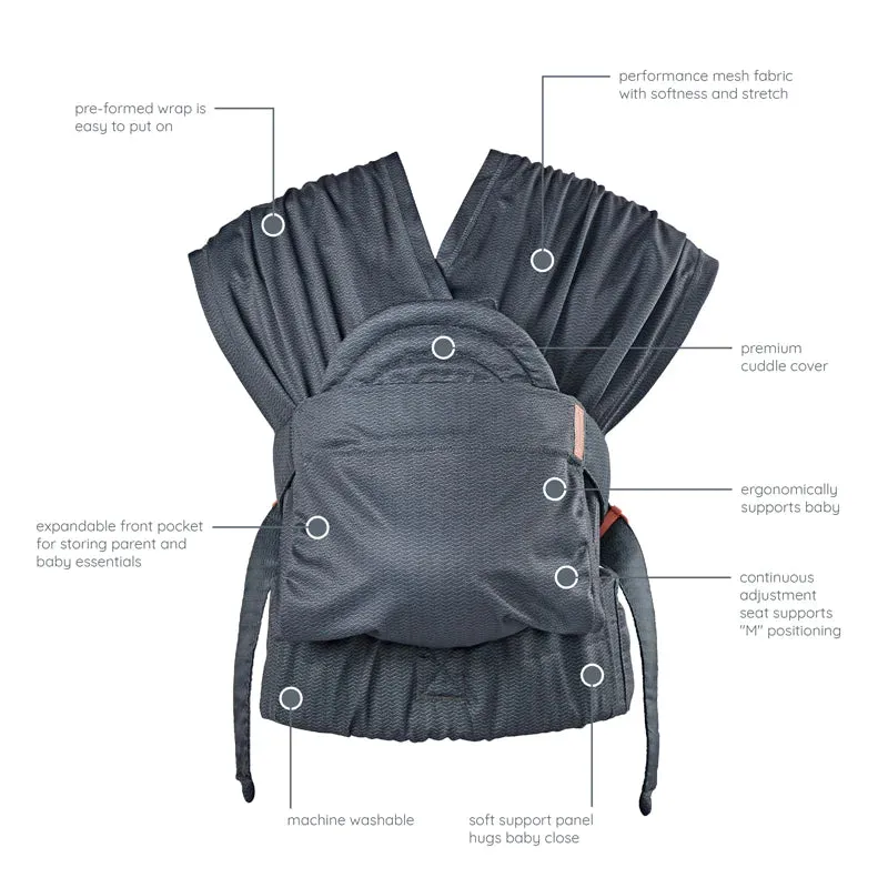 Infantino Hug & Cuddle Adjustable Hybrid Wrap Carrier, 0m 
