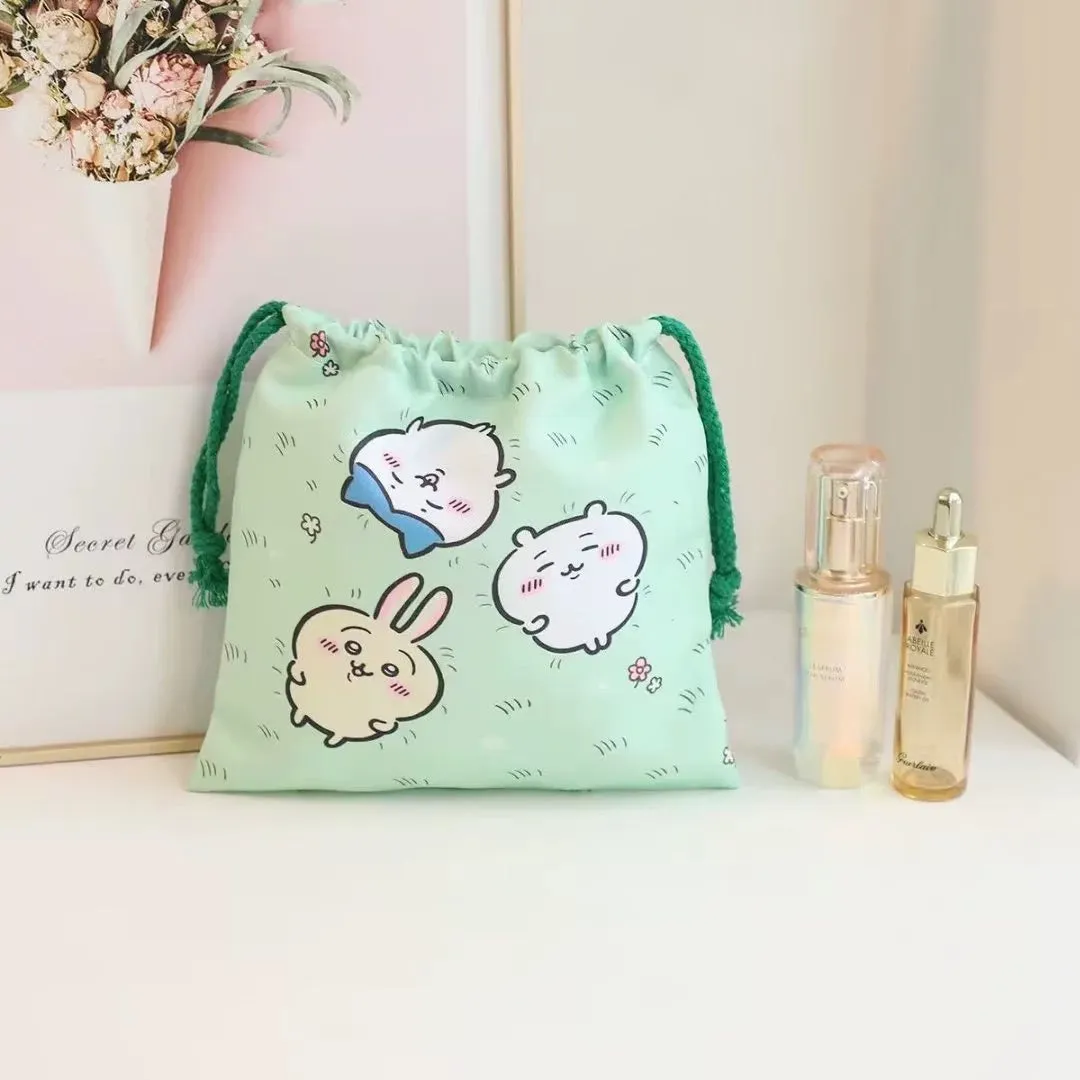Japanese Cartoon Chiikawa Drawstring Pockets | Chiikawa Hachiware Usagi - 20cm Tidy up Bag Kawaii Style