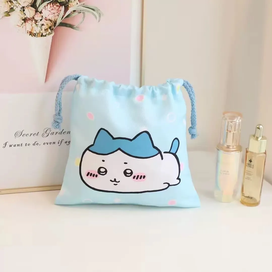 Japanese Cartoon Chiikawa Drawstring Pockets | Chiikawa Hachiware Usagi - 20cm Tidy up Bag Kawaii Style