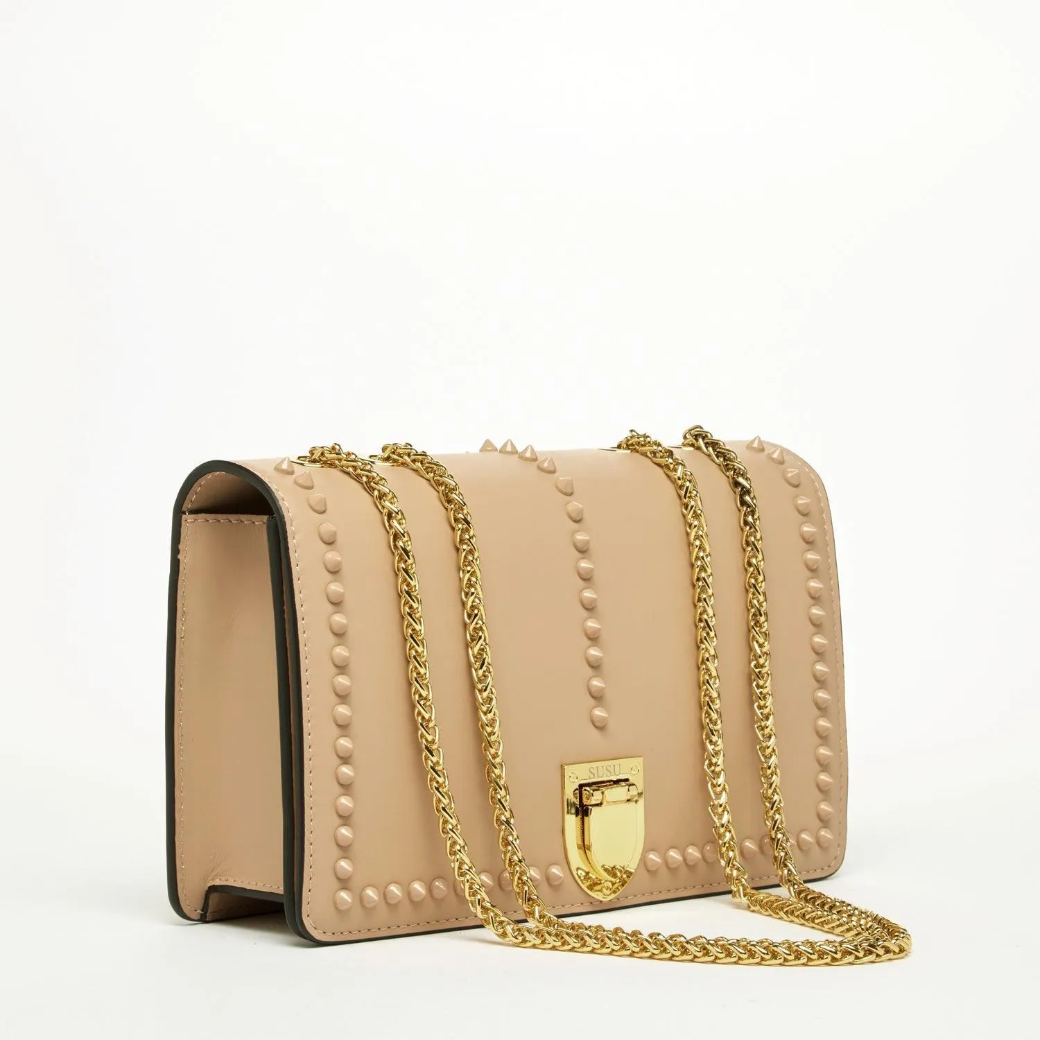 Josie Leather Purse Beige