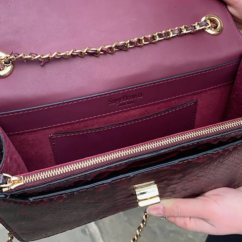 Julia Bag - Burgundy Python Snake