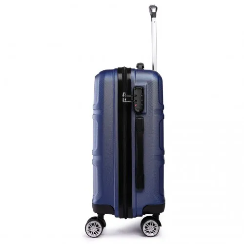 Kono ABS 28 Inch Sculpted Horizontal Design Suitcase - Navy Blue | Durable, Lightweight, and Secure Travel Companion