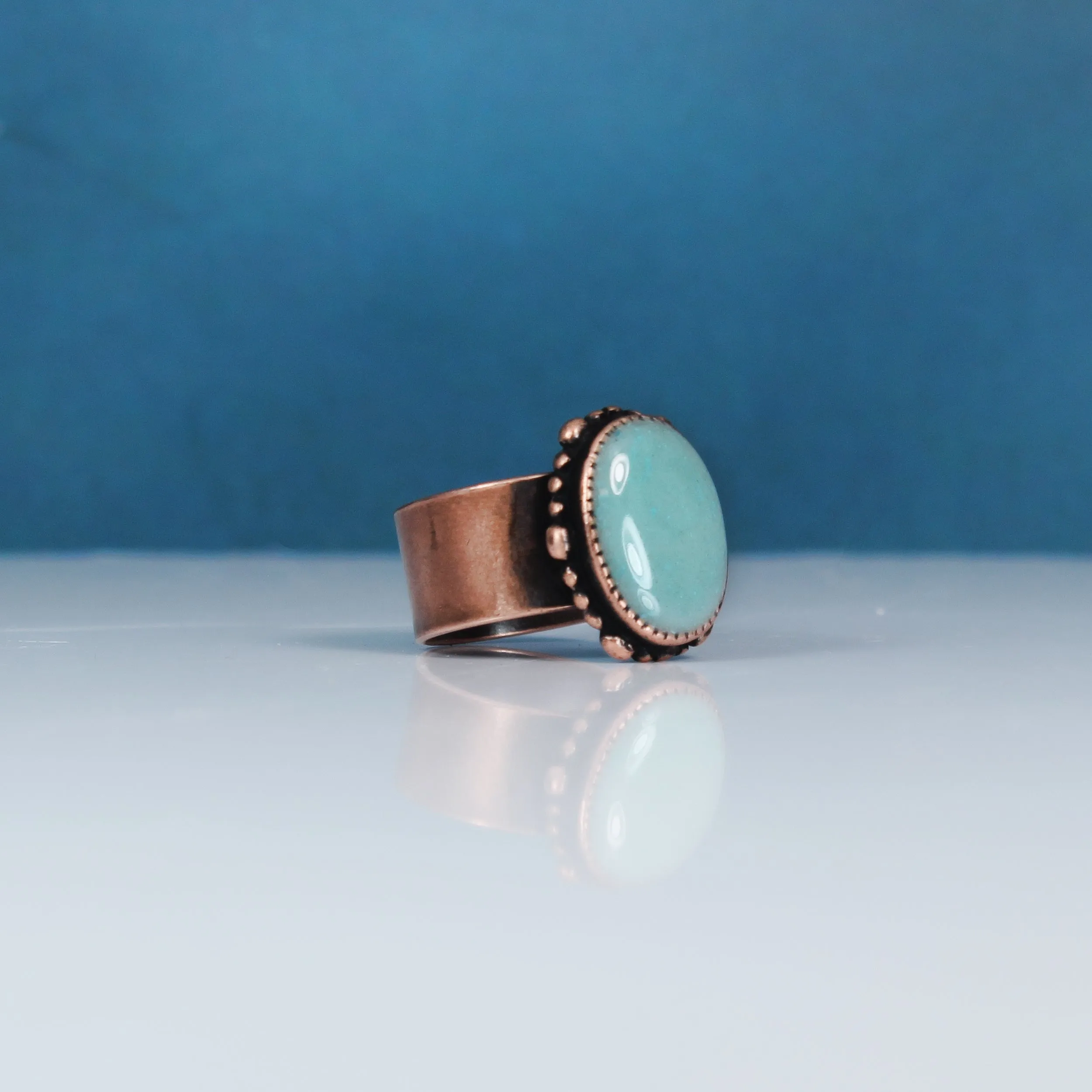 Large Turquoise Ring Copper