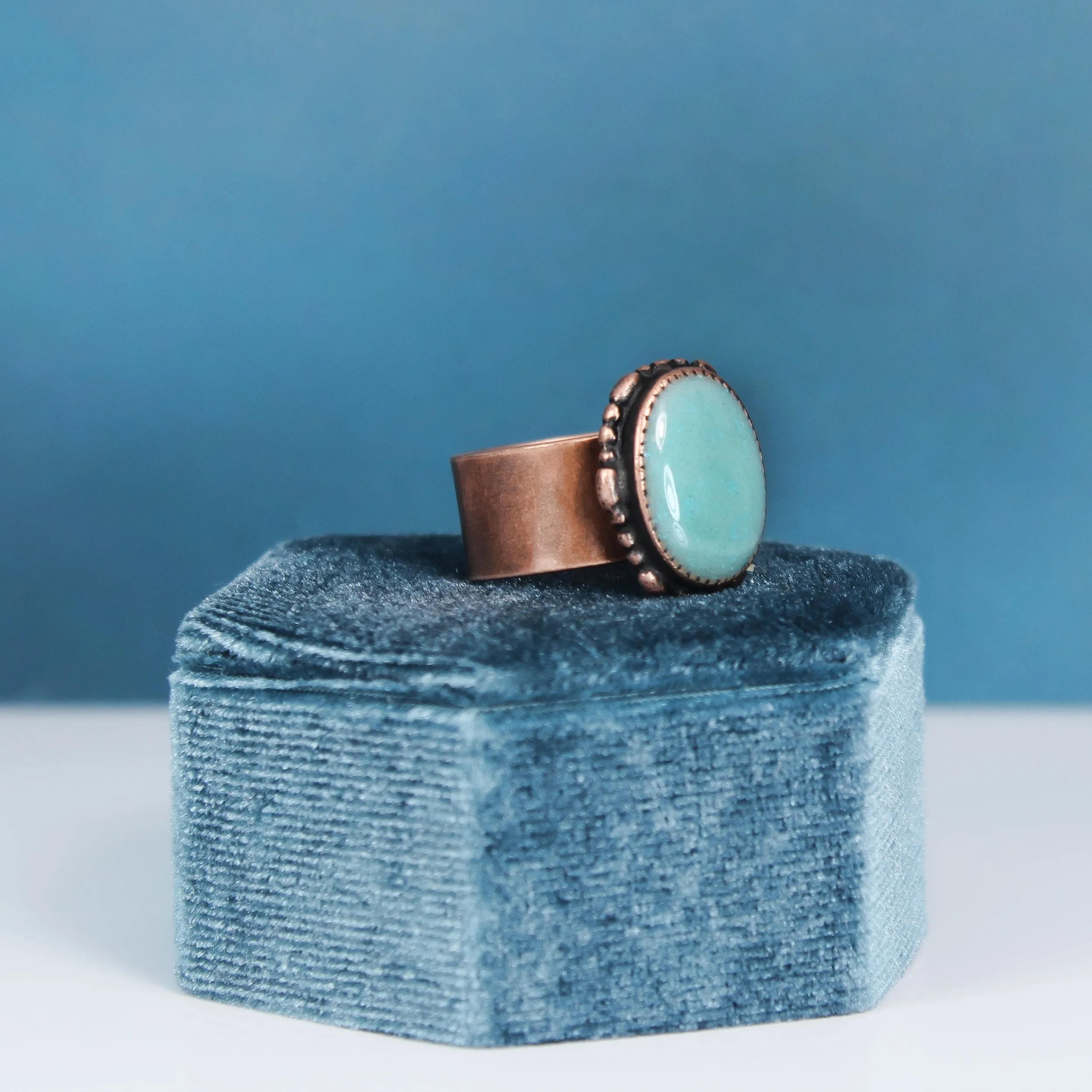 Large Turquoise Ring Copper