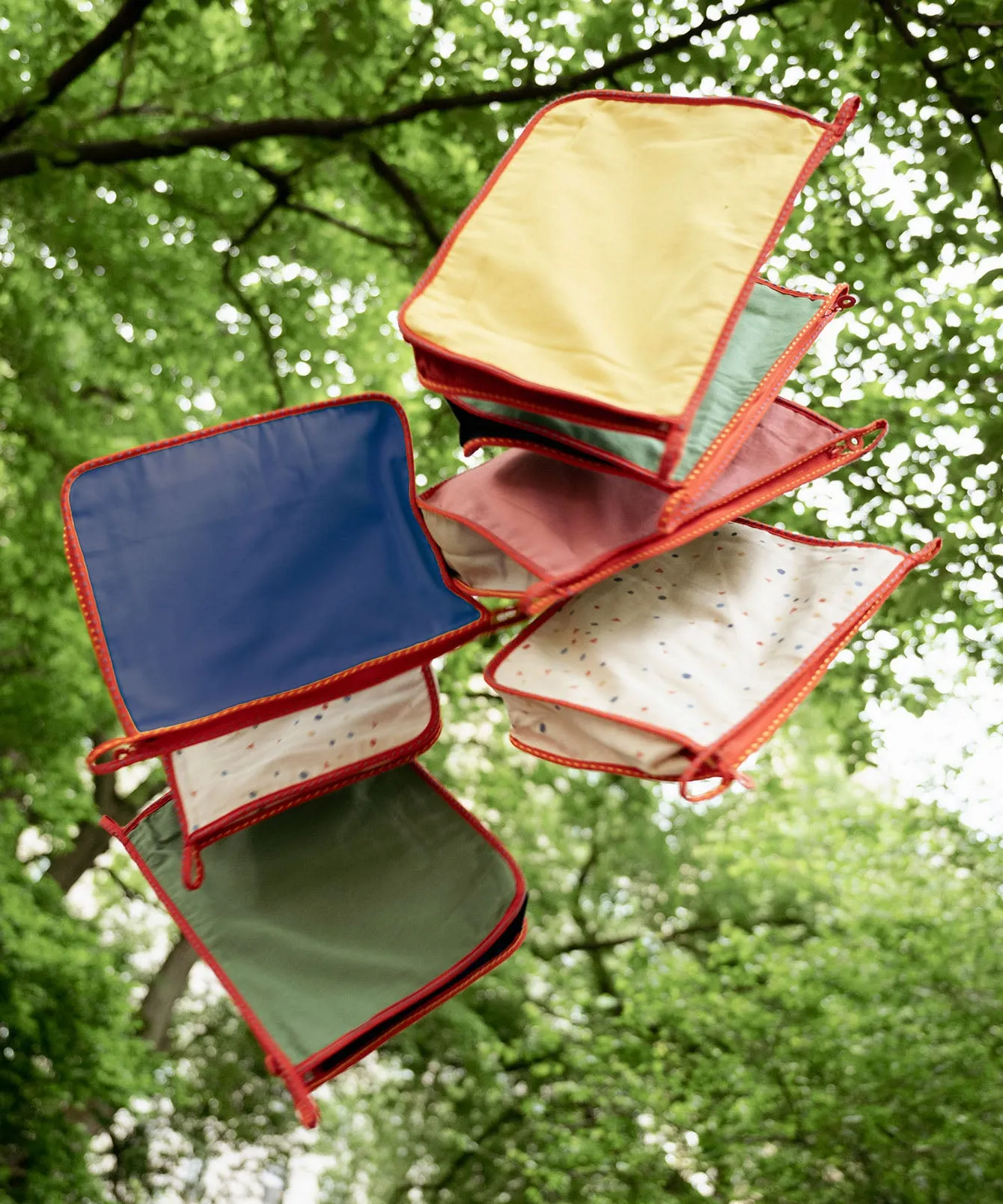 Large Zip Bag, Cool Color Block