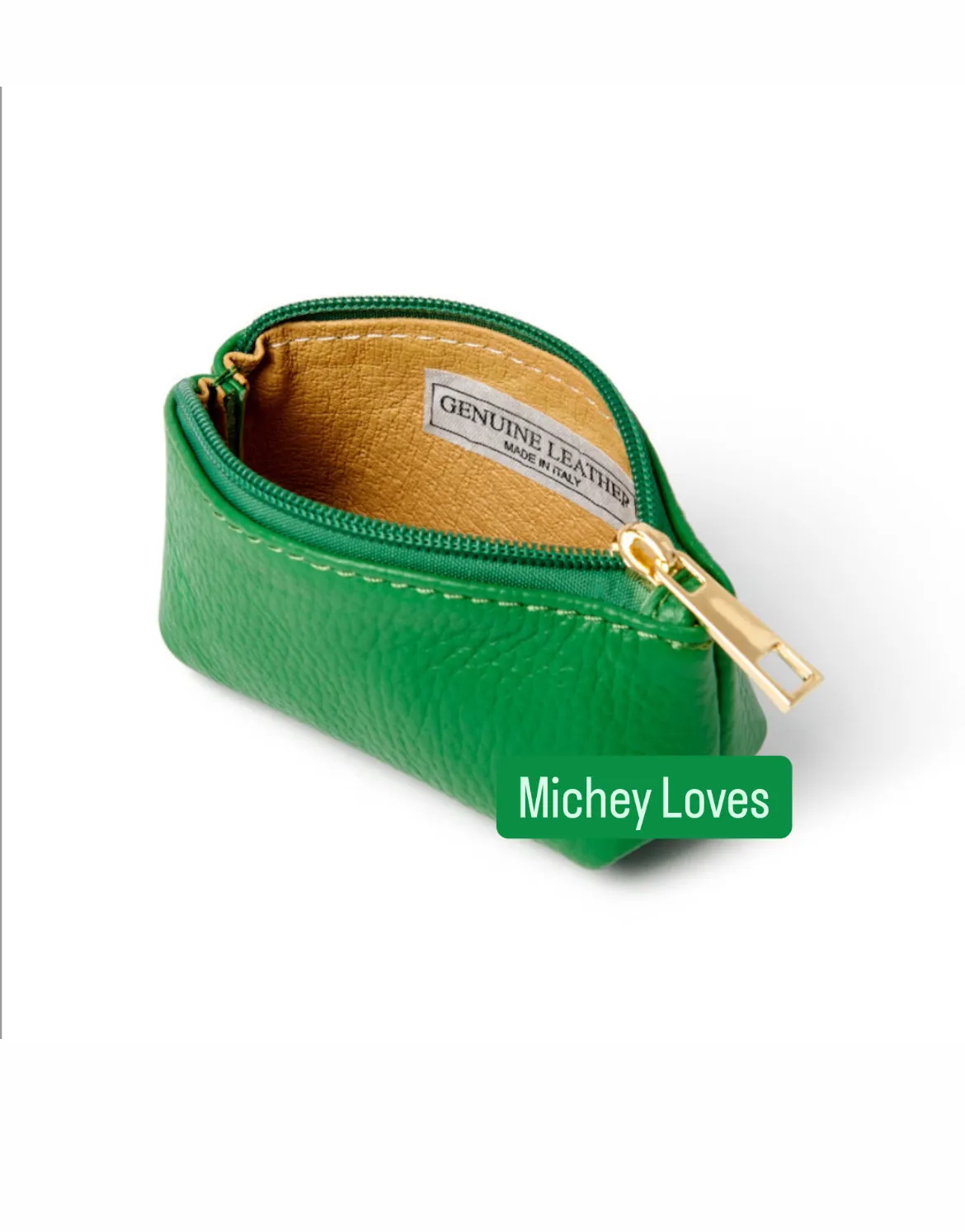 Leather Curved Mini Pouch | Black