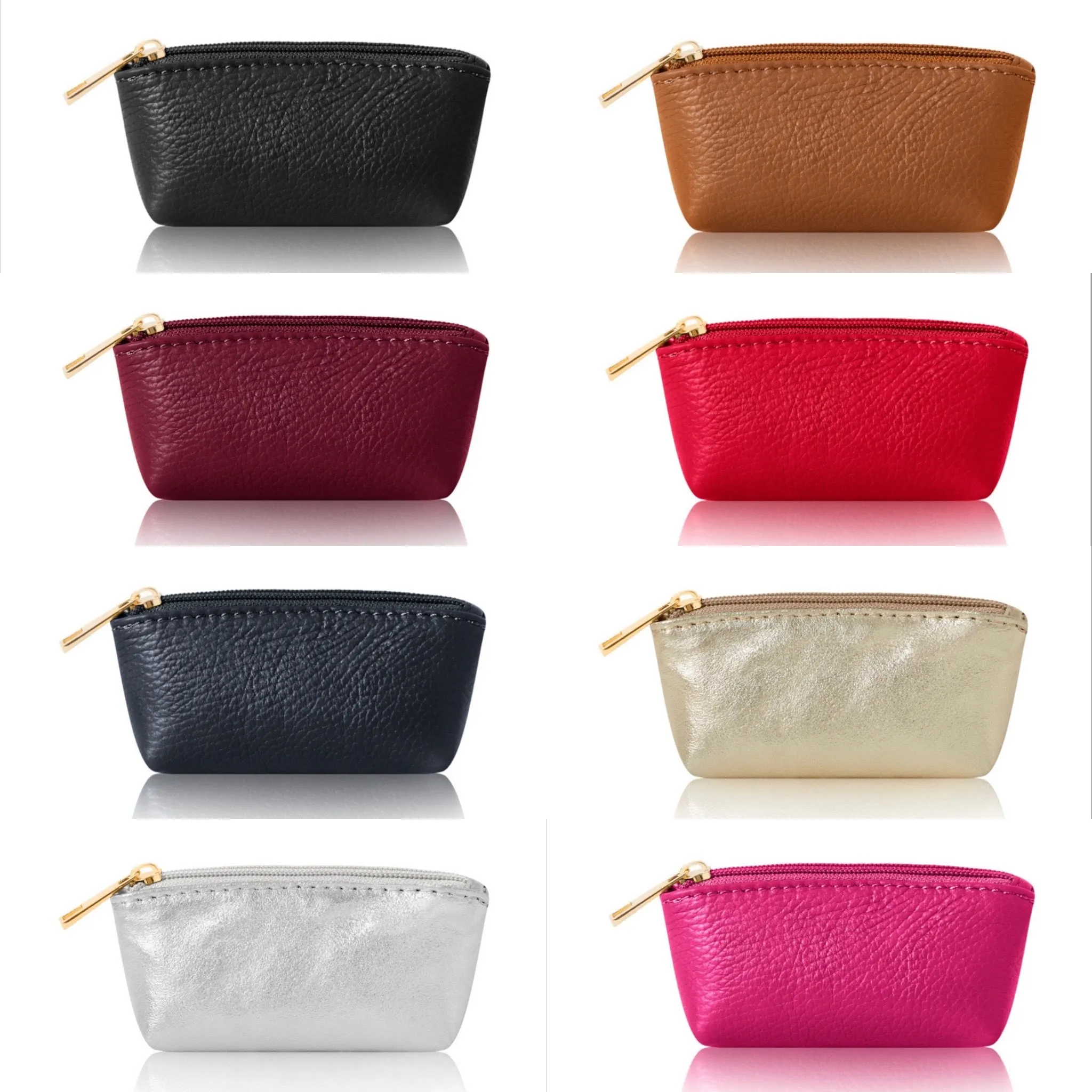 Leather Curved Mini Pouch | Black