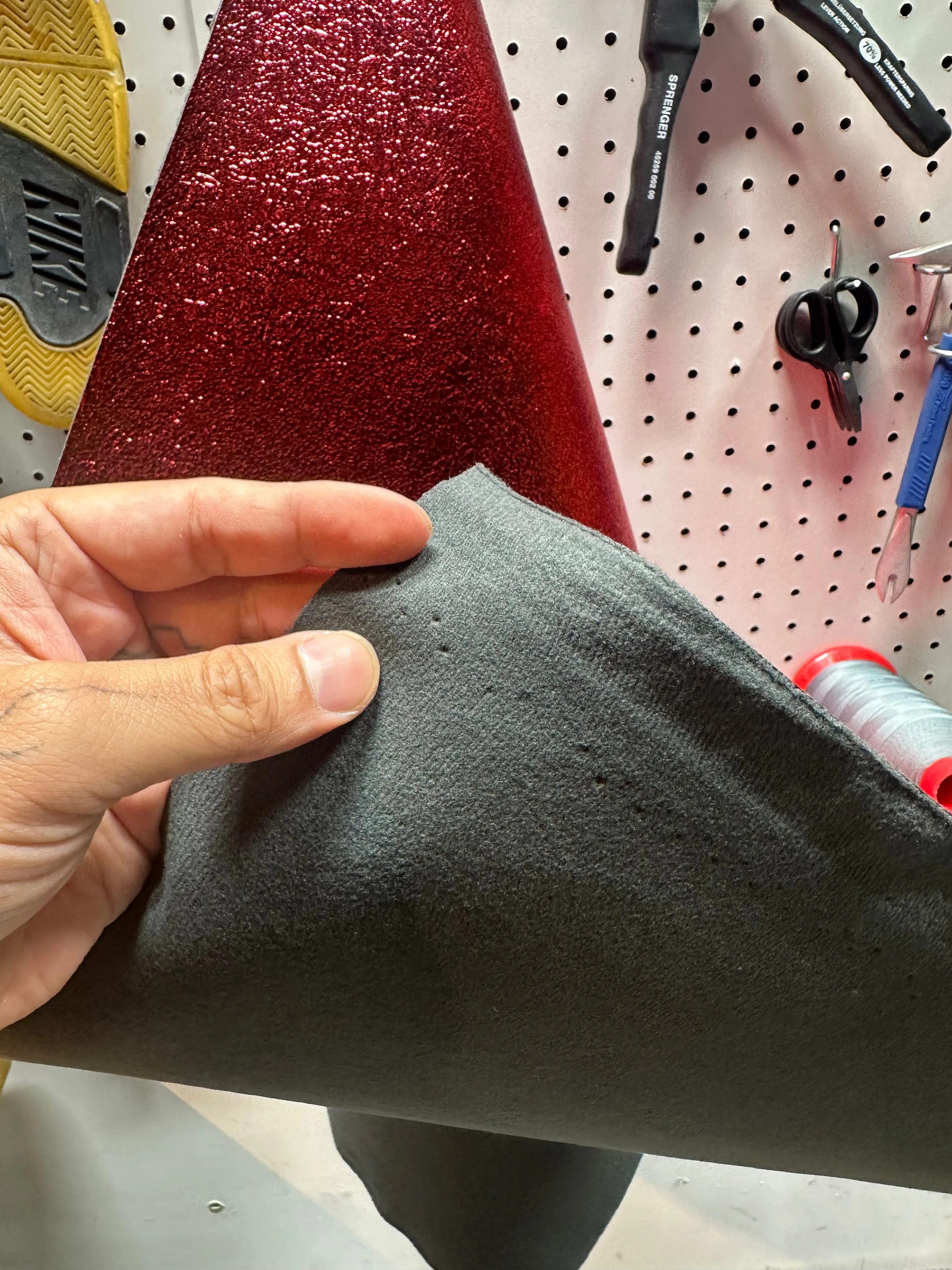 Leather -  Metalic Texture Red PU