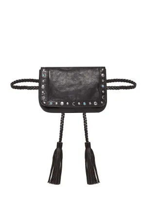 LEATHER WAIST BAG BLACK