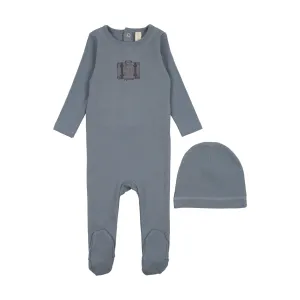 Lilette Suitcase Footie Set In Slate