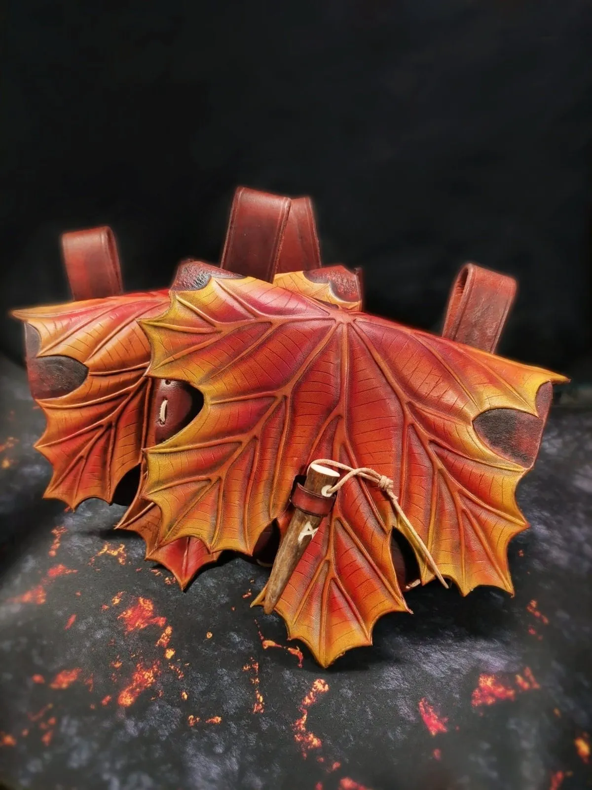 Maple leaf BAG - handmade leather belt or shoulder purse