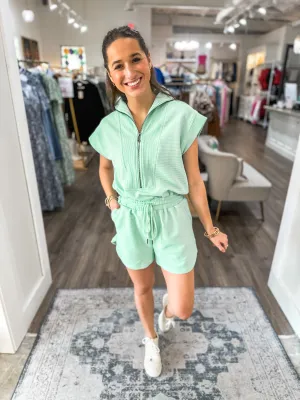Mint On The Run Athleisure Romper