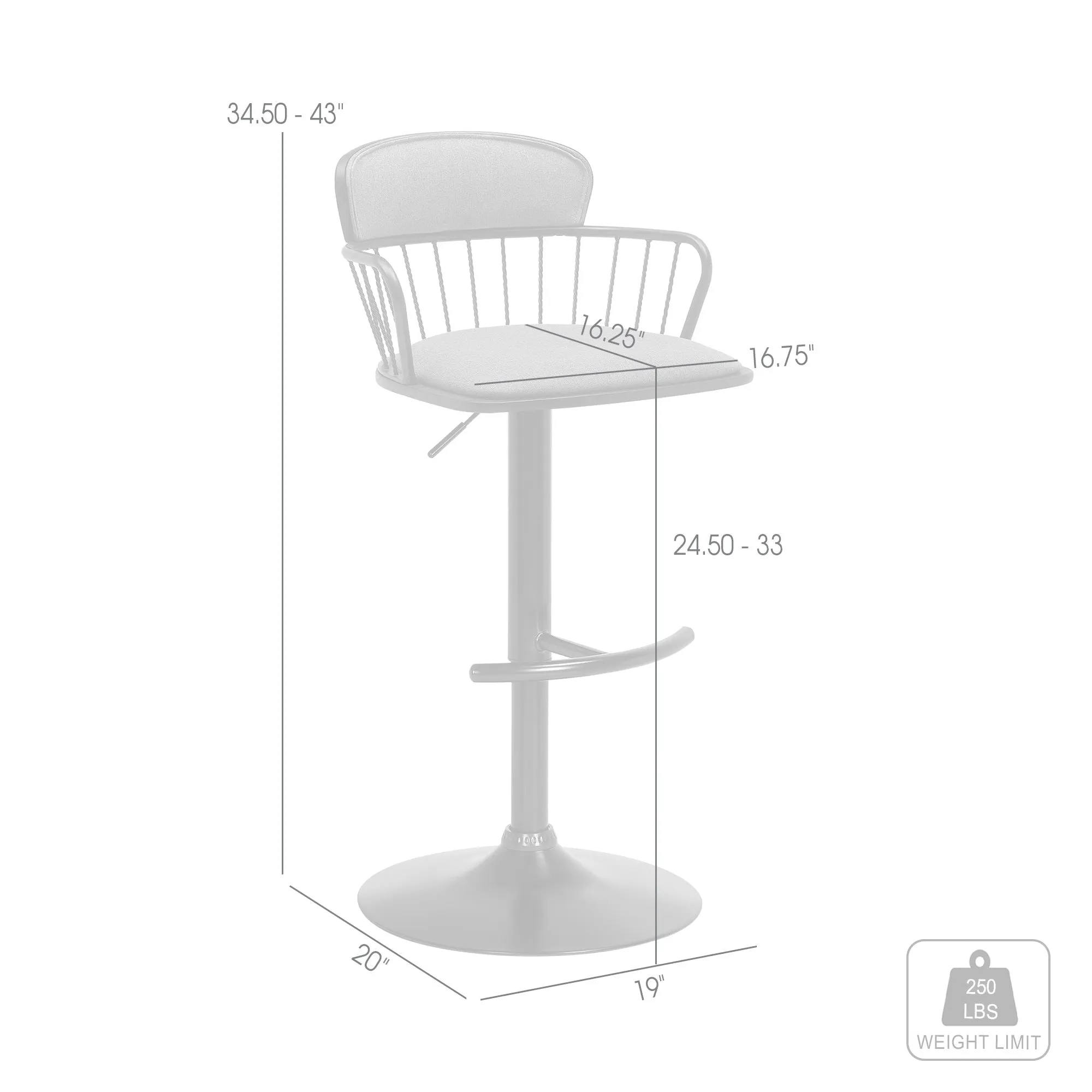 Nash Adjustable Swivel Counter Stool