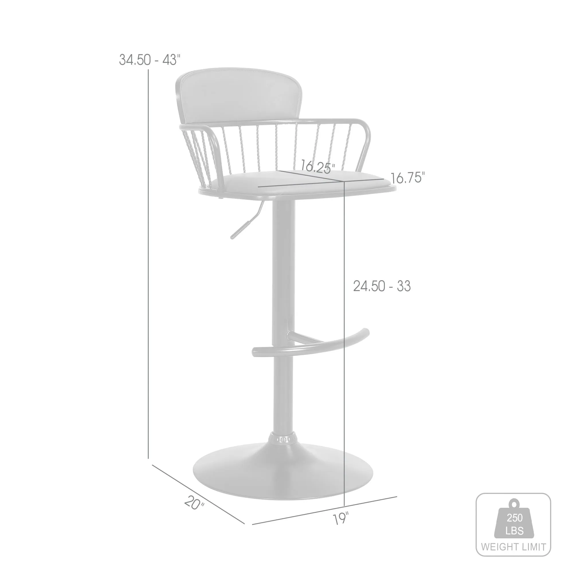 Nash Adjustable Swivel Counter Stool