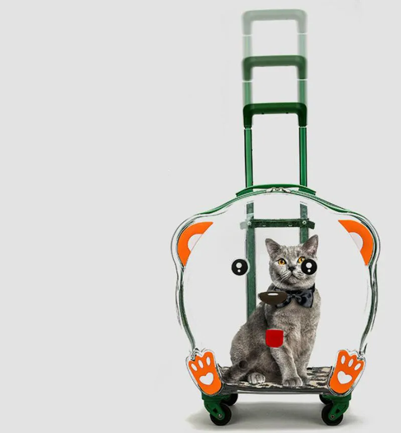 New cat bag dog pet transparent trolley case