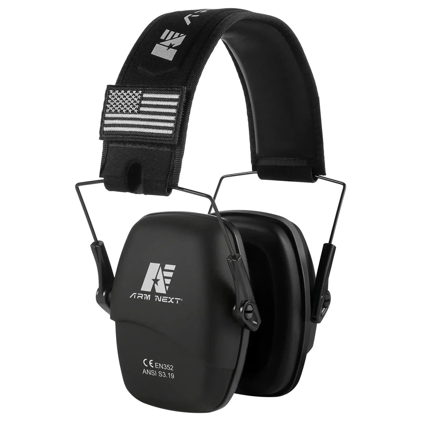 Noise Cancelling Ear Protection Earmuffs, Low-Profile, Soft Foam Ear Pads, Compact Folding Design, Available in Black, Brown, Green
