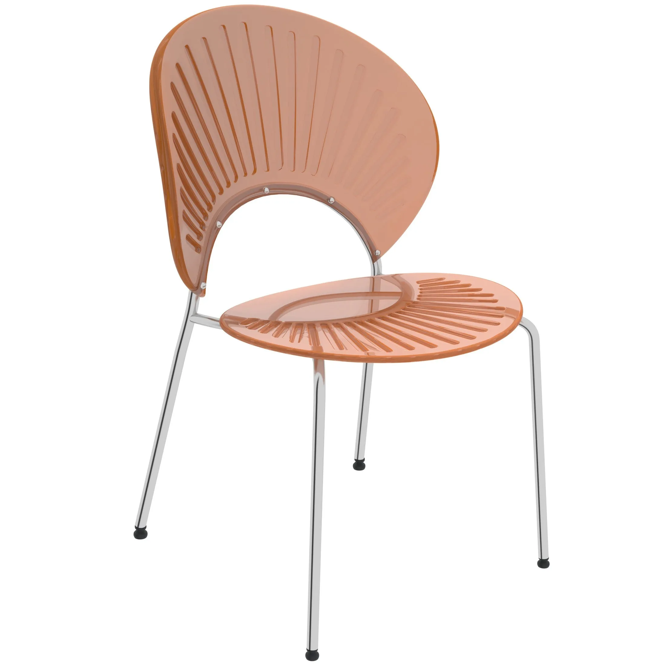 Opulent Modern Plastic Dining Chair in Chrome Metal Legs Set of 2
