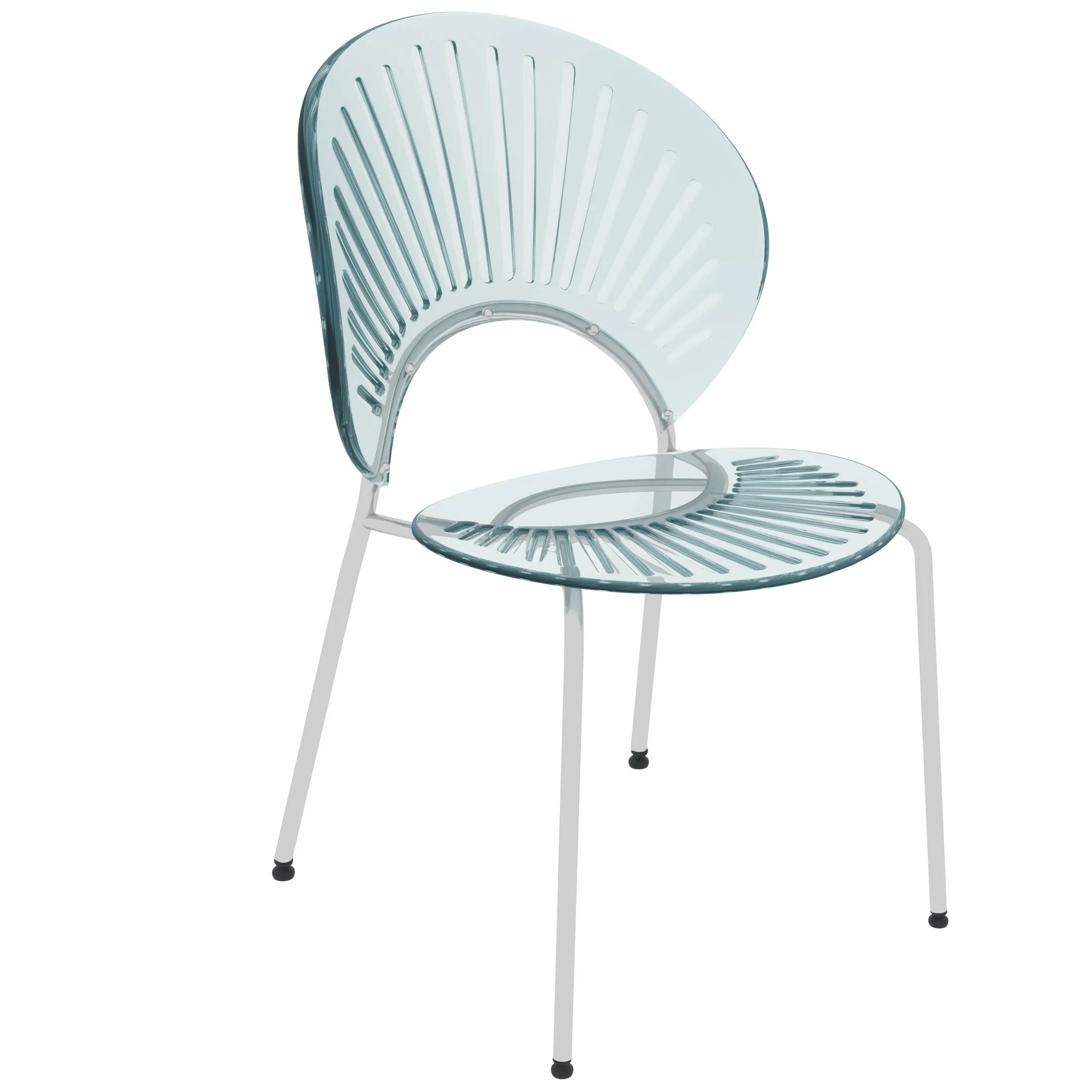 Opulent Modern Plastic Dining Chair in Chrome Metal Legs Set of 2