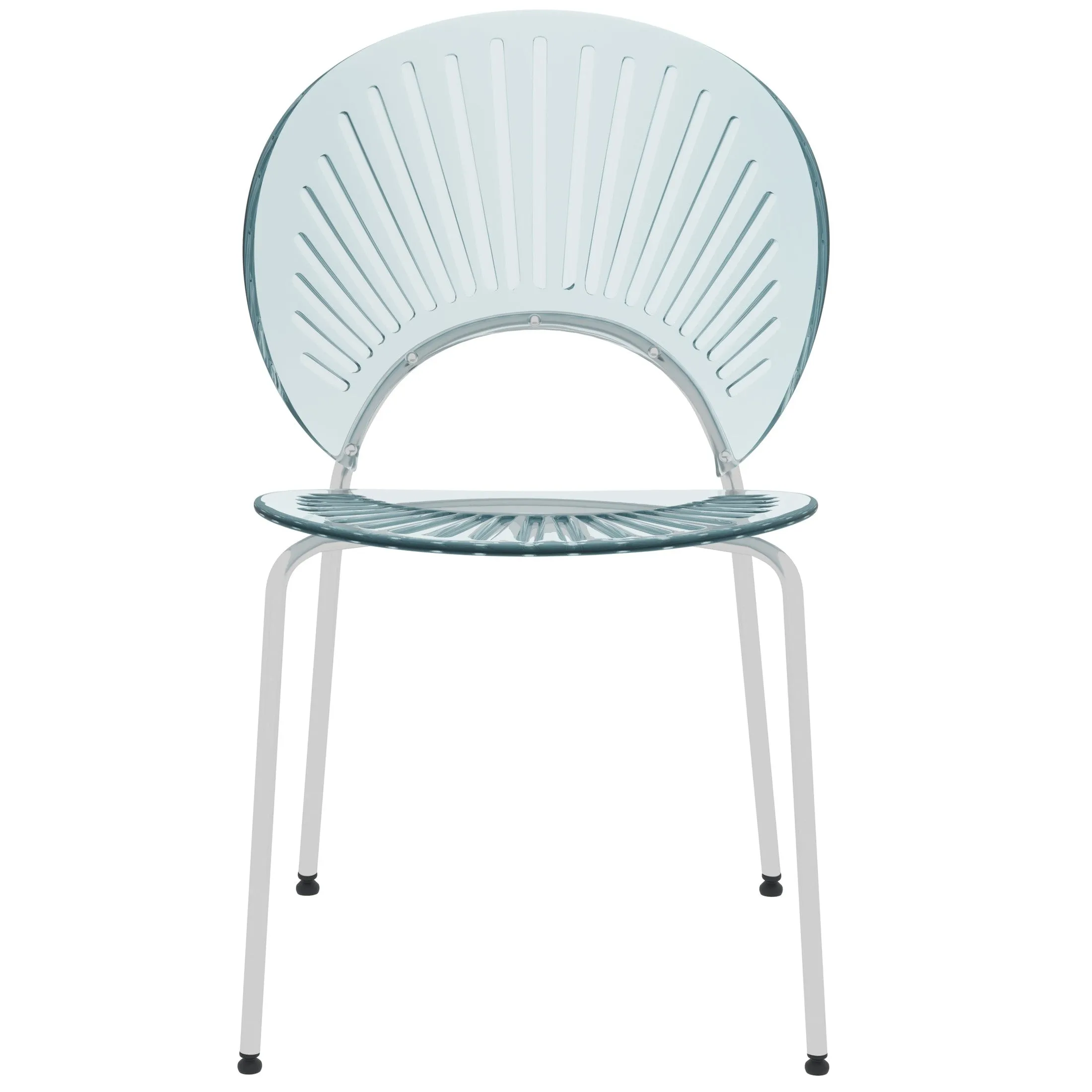 Opulent Modern Plastic Dining Chair in Chrome Metal Legs Set of 2
