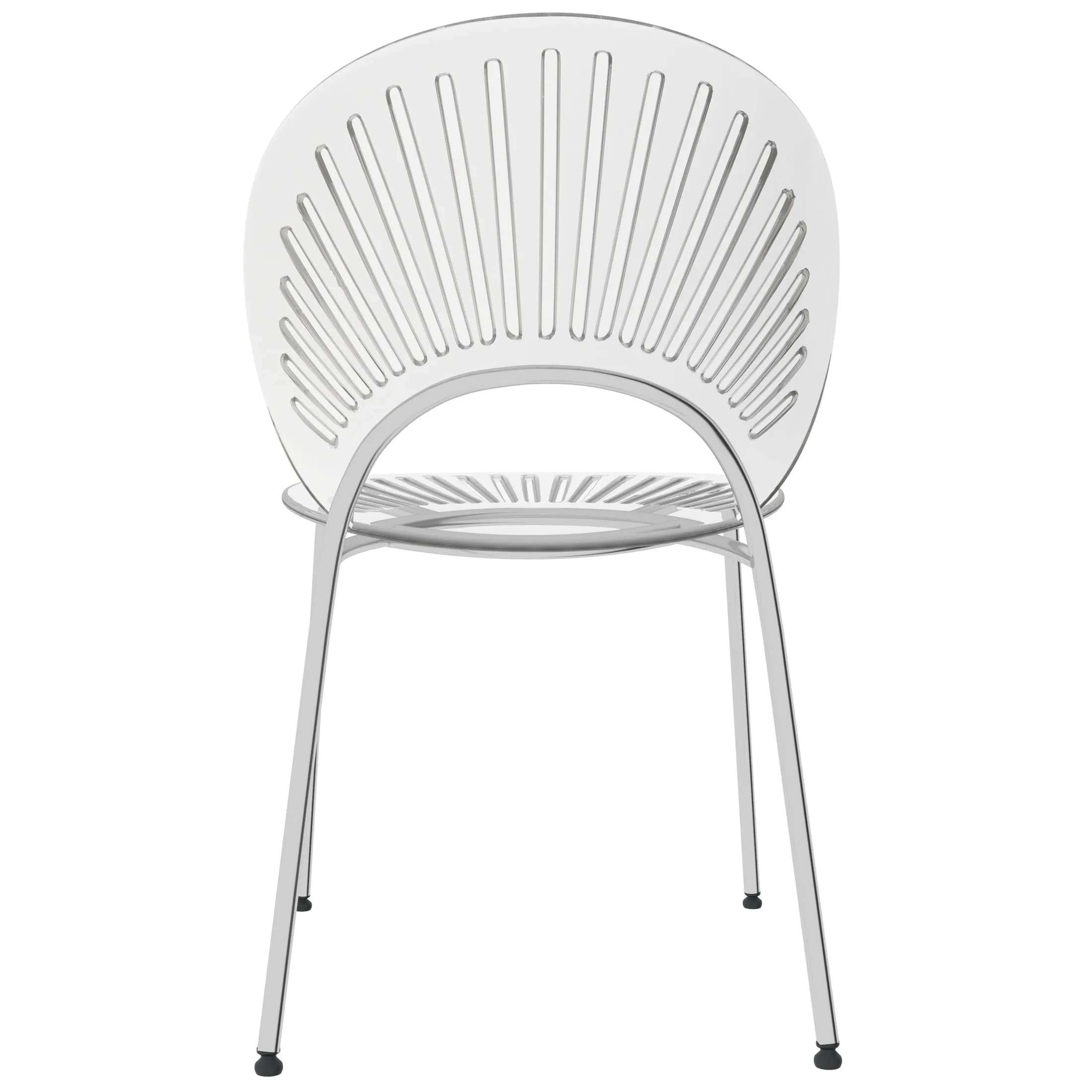 Opulent Modern Plastic Dining Chair in Chrome Metal Legs Set of 2