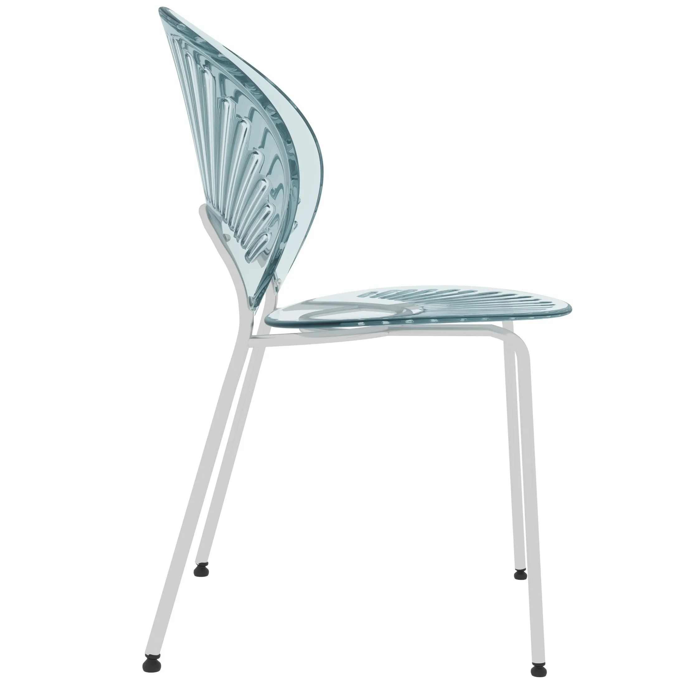 Opulent Modern Plastic Dining Chair in Chrome Metal Legs Set of 2