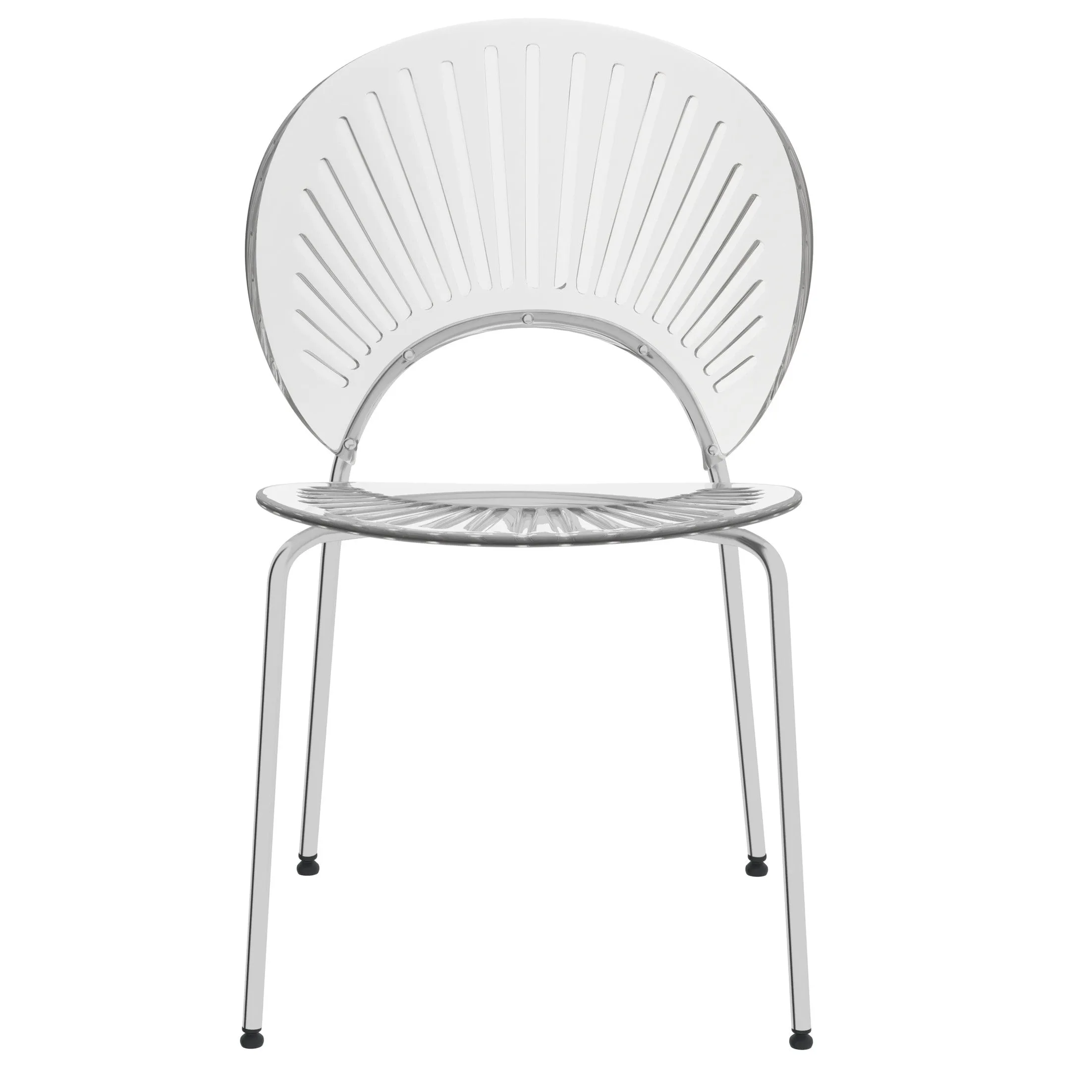 Opulent Modern Plastic Dining Chair in Chrome Metal Legs Set of 2