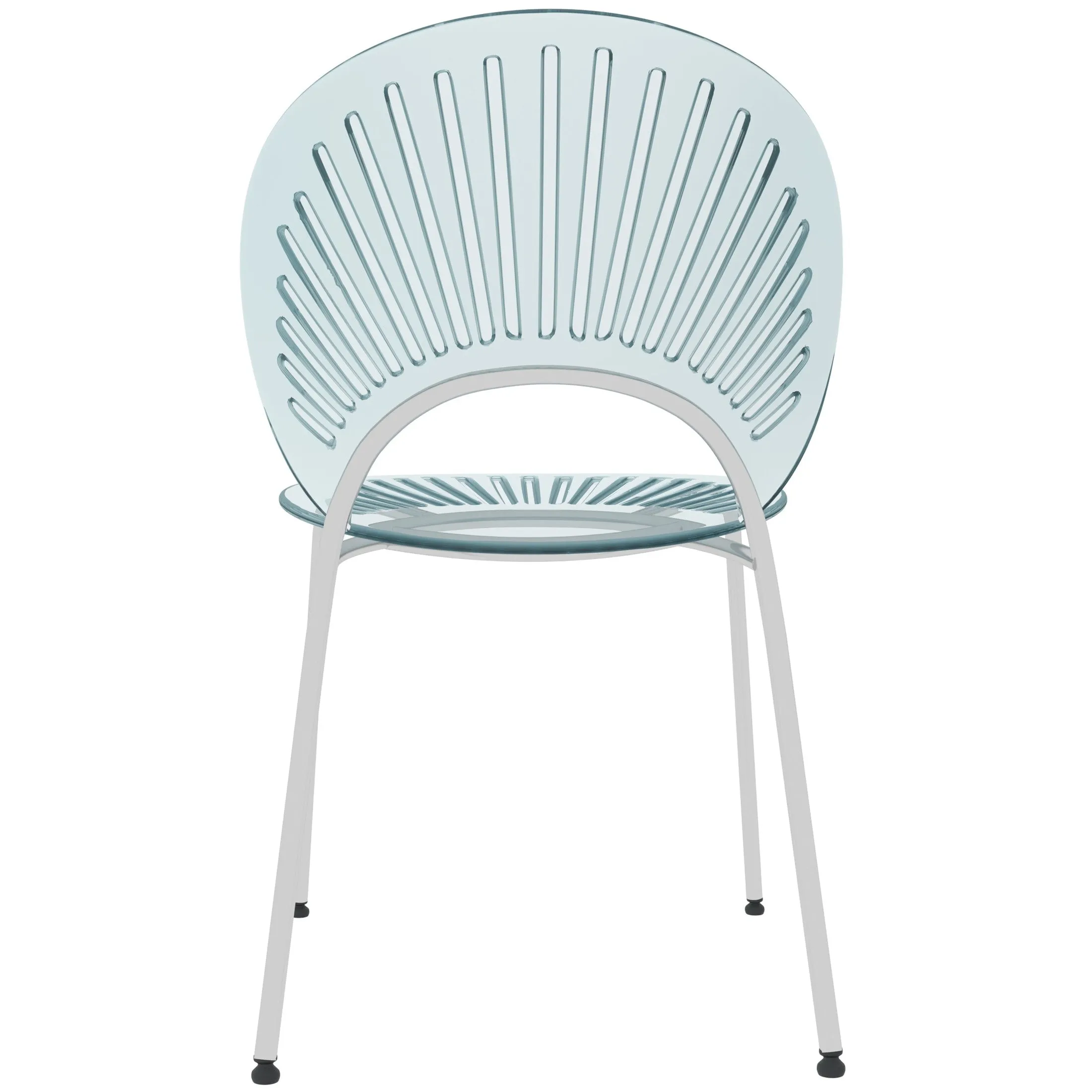 Opulent Modern Plastic Dining Chair in Chrome Metal Legs Set of 2
