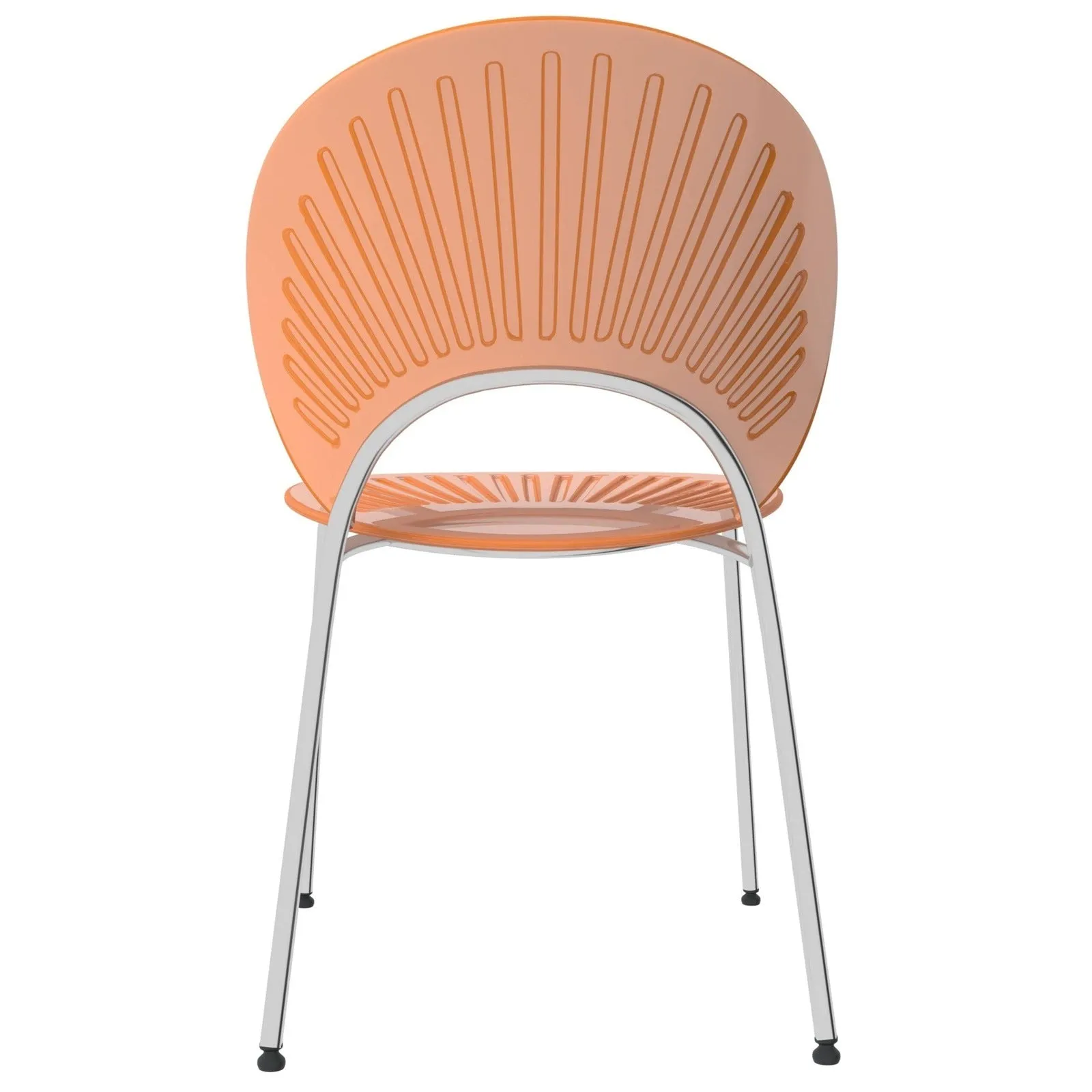 Opulent Modern Plastic Dining Chair in Chrome Metal Legs Set of 2