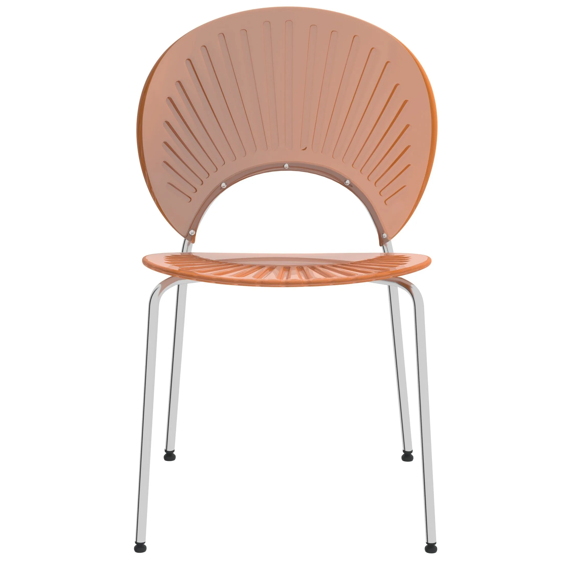 Opulent Modern Plastic Dining Chair in Chrome Metal Legs Set of 2
