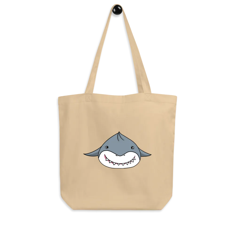 Organic Cotton Two Sided Shark Tote Bag - Eco-Friendly, Durable, and Stylish Grocery and Everyday Bag