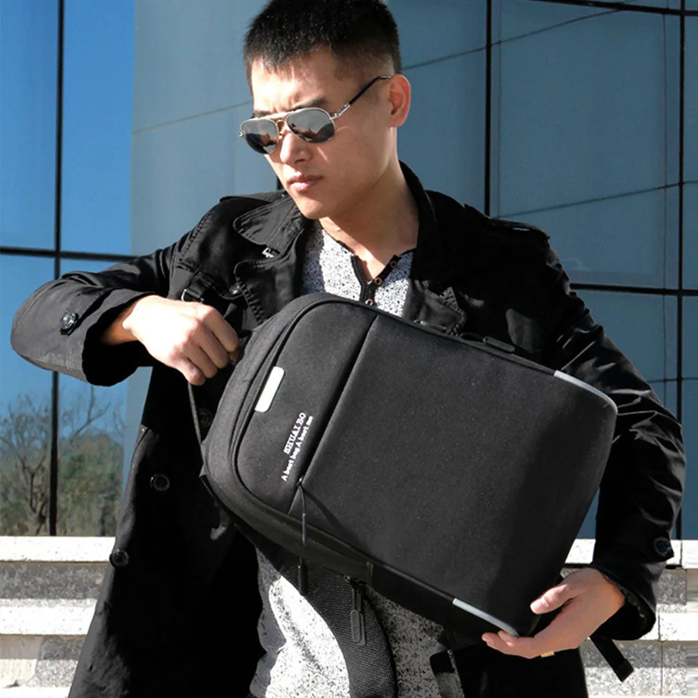 Oxford Backpack Handbag for Men & Boys Large Capacity Business Laptop Bag with USB Charging Port