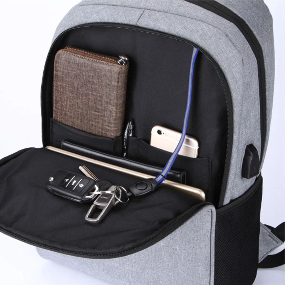 Oxford Backpack Handbag for Men & Boys Large Capacity Business Laptop Bag with USB Charging Port