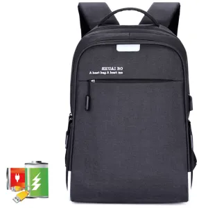 Oxford Backpack Handbag for Men & Boys Large Capacity Business Laptop Bag with USB Charging Port