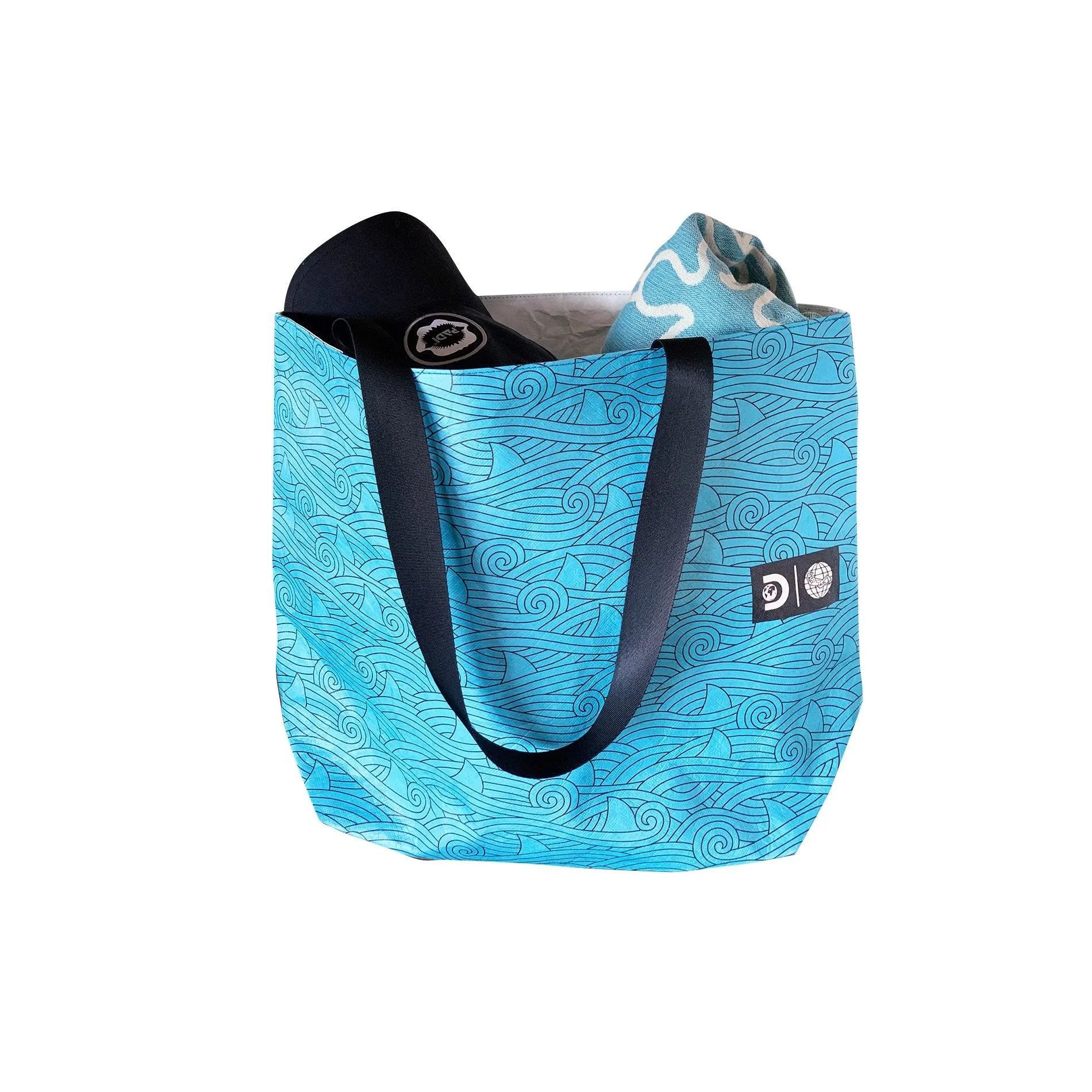 PADI X Discovery Shark Week Fins Up Tyvek Tote Bag