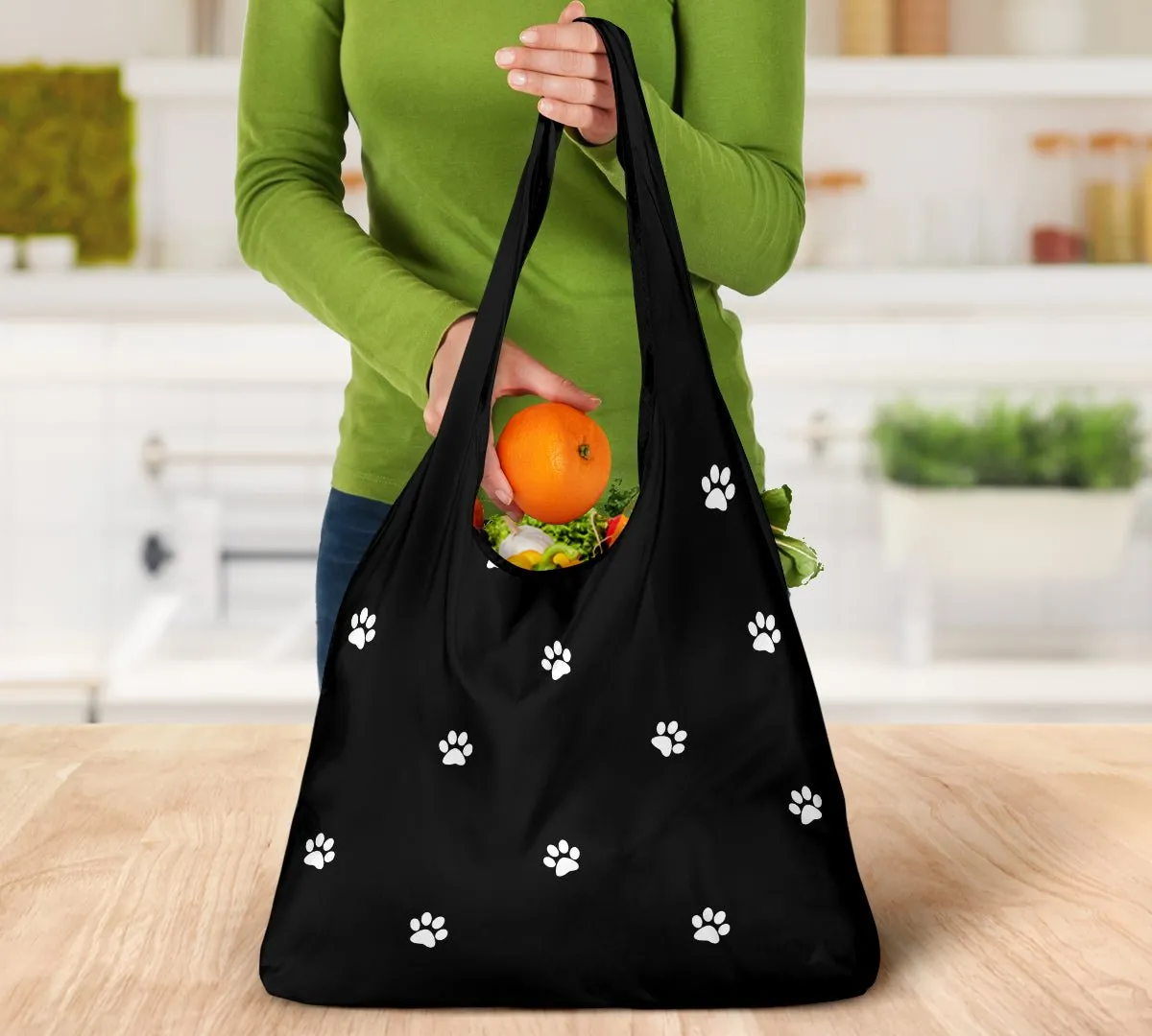 Paw Prints Grocery bag 3-pack