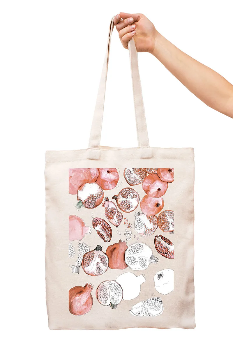 Pomegranate Pattern Textile Tote Bag