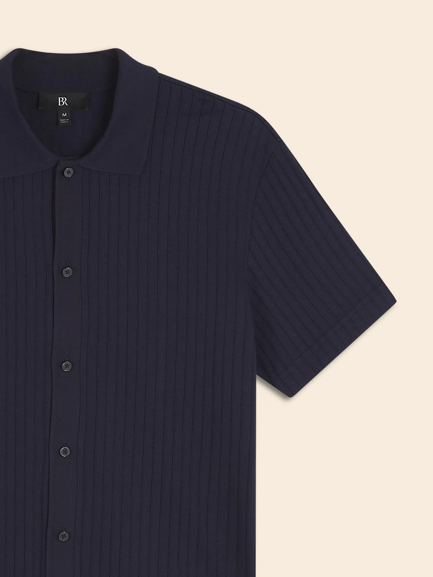 Ribbed Modal-Cotton Resort Shirt