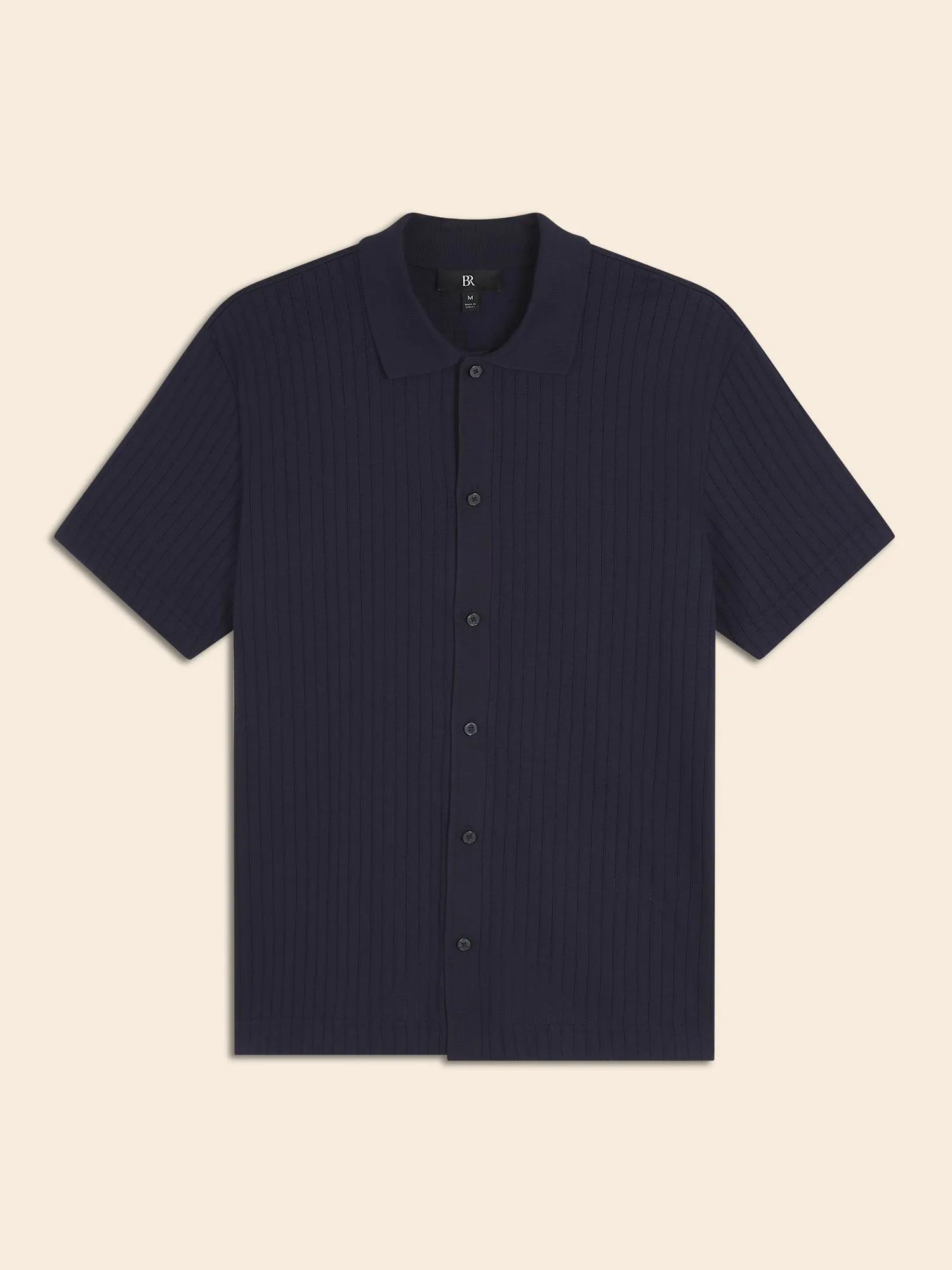 Ribbed Modal-Cotton Resort Shirt