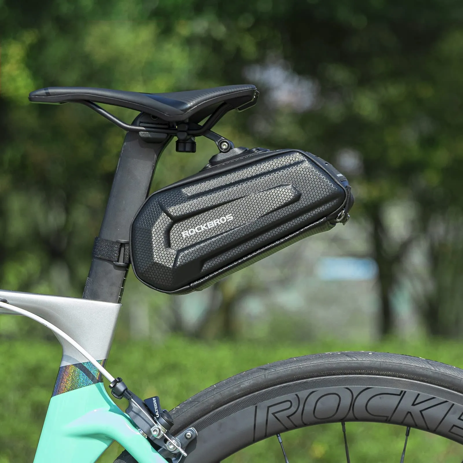 ROCKBROS Bike Bicycle 1.7L Saddle Seat Bag  3D Hard Shell with Silver Reflective Strip