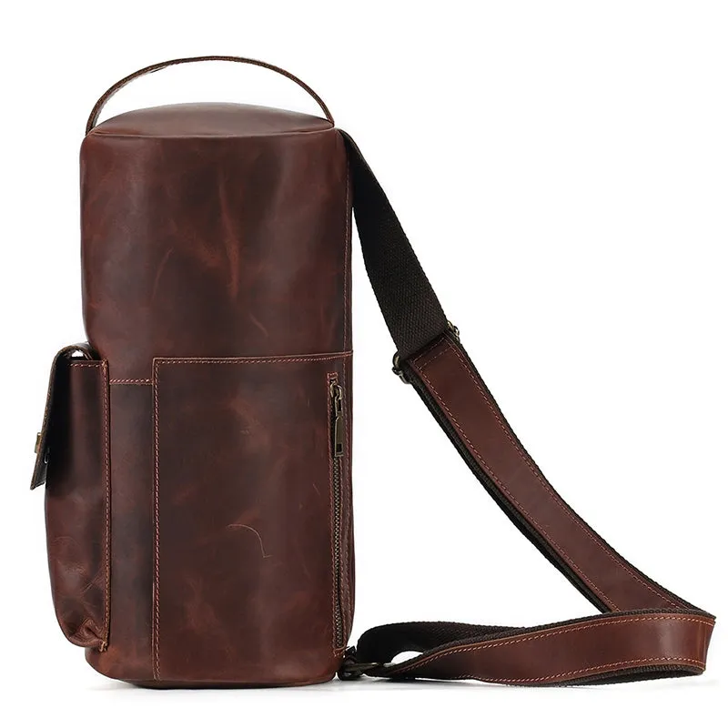 Rustic Trail Cylinder Leather Sling Bag