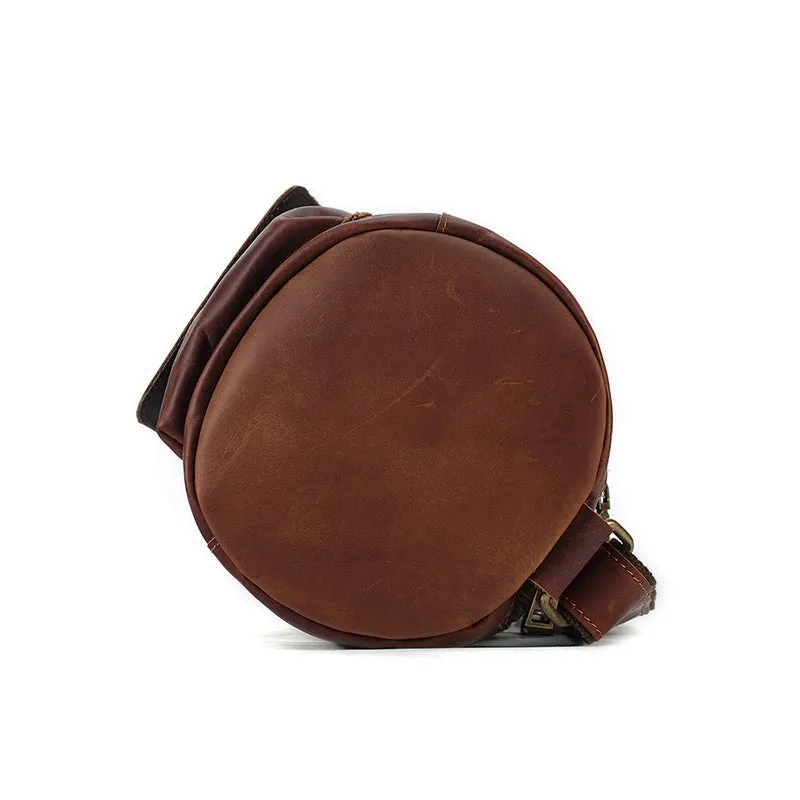 Rustic Trail Cylinder Leather Sling Bag